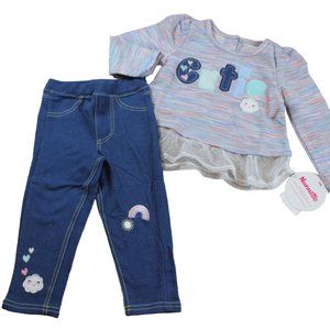 Nannette Kids Rainbow Cutie Outfit Set Baby Girls Clothes Size 12M 18M 24M NWT